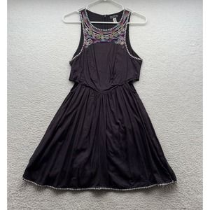 Billabong Sun Dress Womens Medium M Designer‎ Closet Boho Embroidered Hem Beach